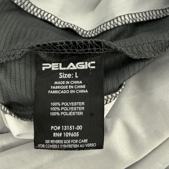 Pelagic VaporTek Mens Large Grey Camo Long Sleeve Fishing Shirt UPF 50+ UV - Picture 6 of 12